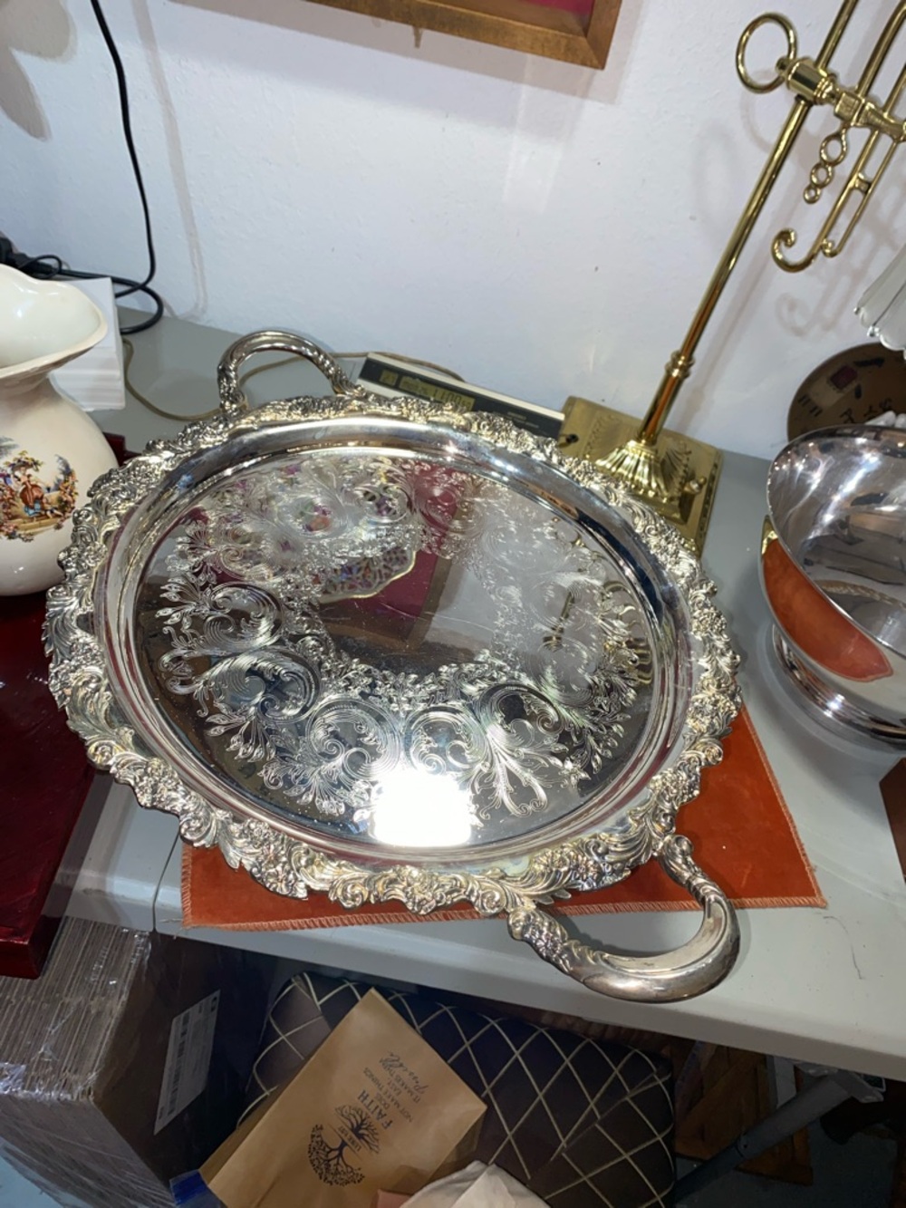 Sheffield Reed and Barton Victorian Regency Silver Plate Tray
